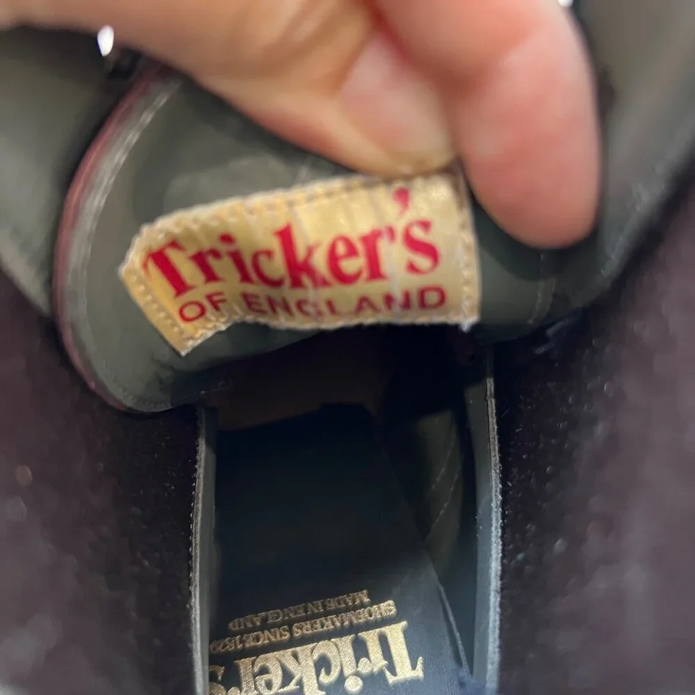 Tricker’s Ellis Leather Brogue Boots - Size 8.5 UK / 9.5 US, burgundy